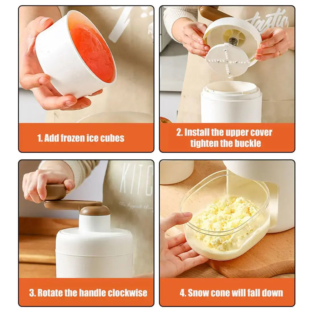 Premium Ice Crusher Machine for Home | Manual Ice Shaver with Ice Cube Trays