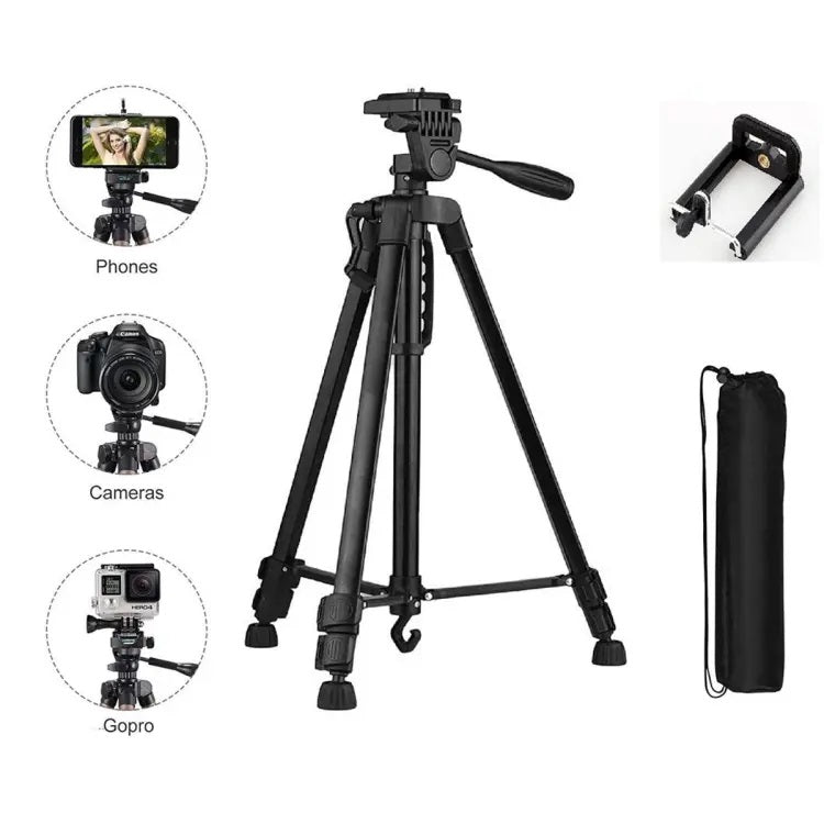 3301 Long Lightweight Aluminum 50-Inch Tripod Stand – Adjustable Tripod for DSLR, Action Cameras, Smartphones & Mobile Devices