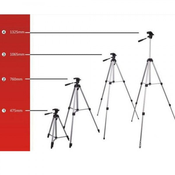 WT-330A Aluminum Professional Tripod Stand for Camera & Mobile – 360° Swivel Head Tripod