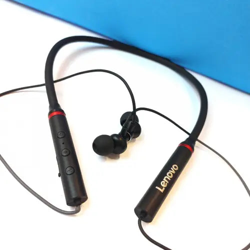 Lenovo HE05X Neckband Wireless Headphones – Bluetooth 5.0, IPX5 Waterproof, 10mm Drivers