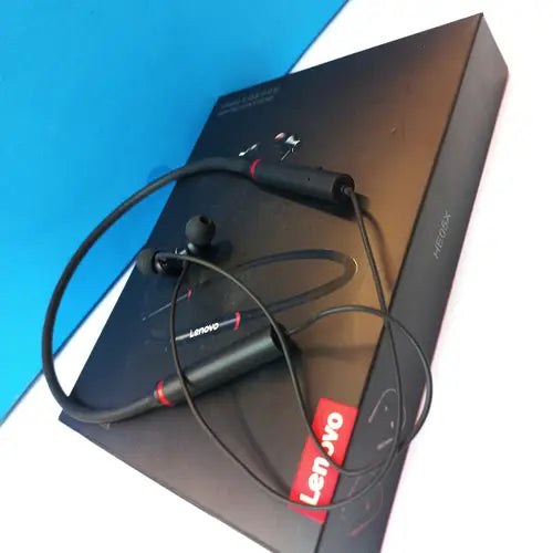 Lenovo HE05X Neckband Wireless Headphones – Bluetooth 5.0, IPX5 Waterproof, 10mm Drivers
