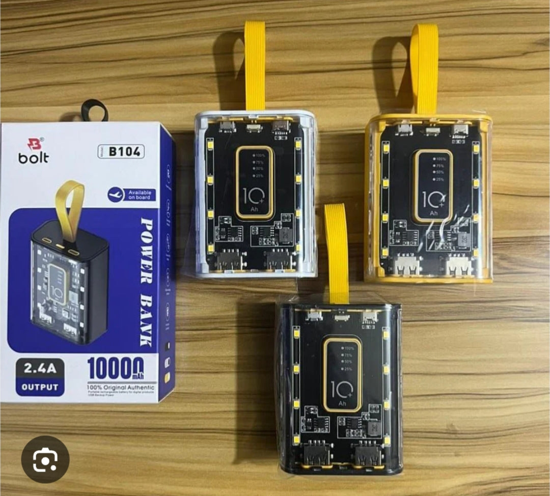 Bolt ‘B104' 10000mAh power bank charging light available in sight