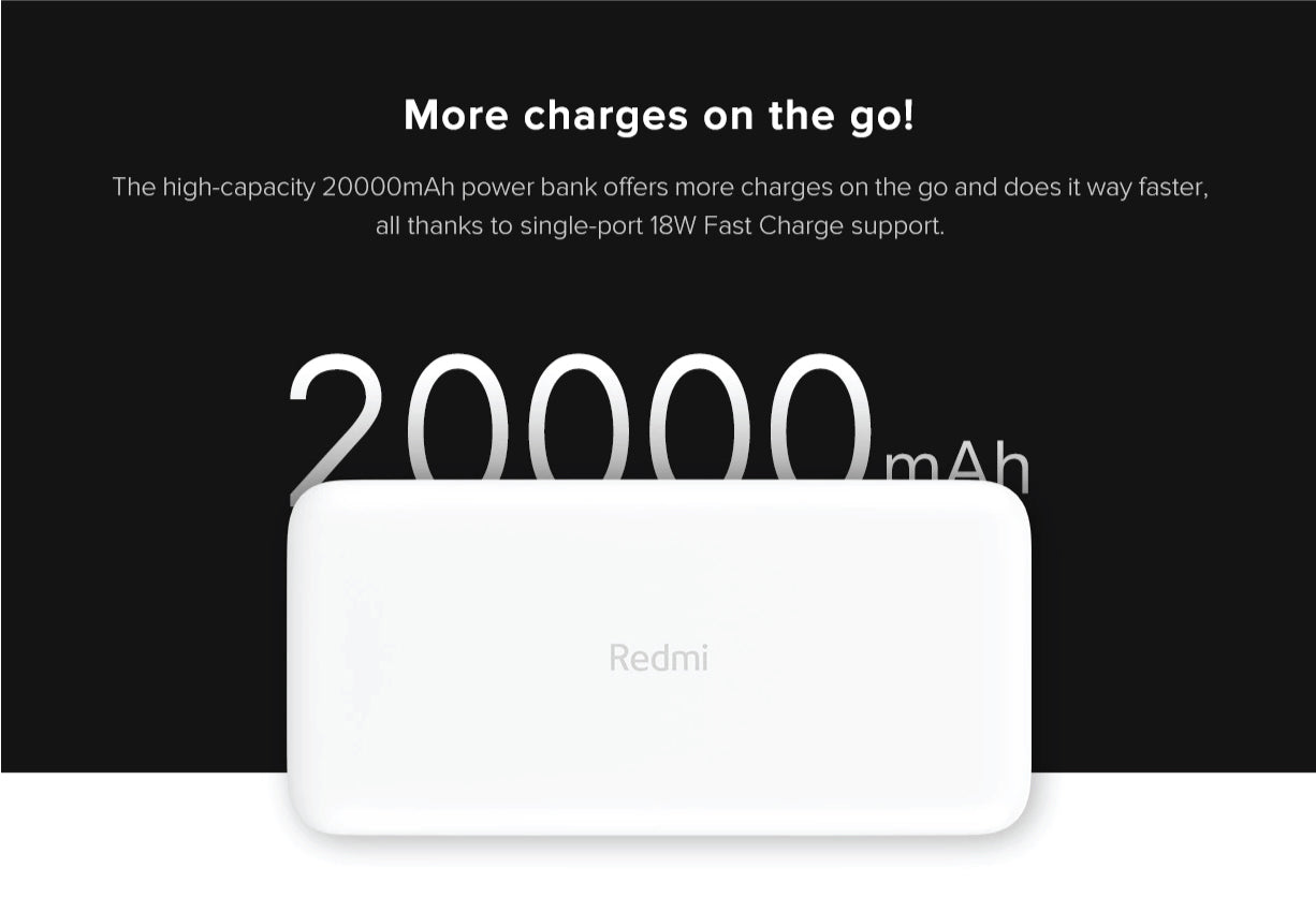 MI Redmi 20000mAh Power Bank – Fast Charging in Your Pocket
