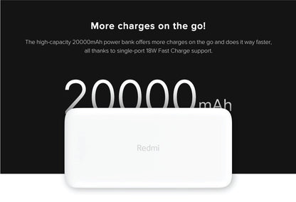 MI Redmi 20000mAh Power Bank – Fast Charging in Your Pocket