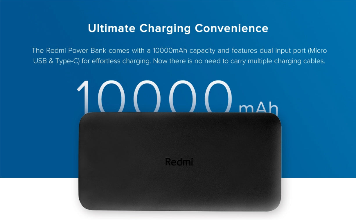 MI Redmi 10000mAh Power Bank – Fast Charging in Your Pocket