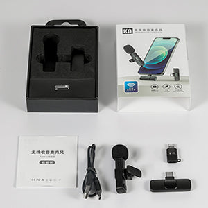K8 Wireless 3-in-1 Lavalier Microphone | Plug & Play