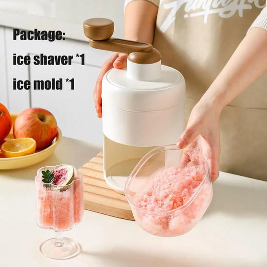 Premium Ice Crusher Machine for Home | Manual Ice Shaver with Ice Cube Trays