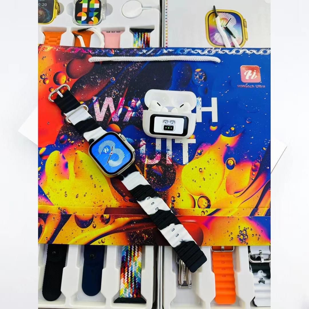 i-730 Ultra 3 Max Smart Watch with 7 Straps & TWS Screen Earbuds