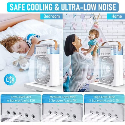 Portable Air Conditioner Fan USB Electric Fan with LED Night Light