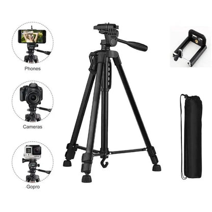 3301 Long Lightweight Aluminum 50-Inch Tripod Stand – Adjustable Tripod for DSLR, Action Cameras, Smartphones & Mobile Devices