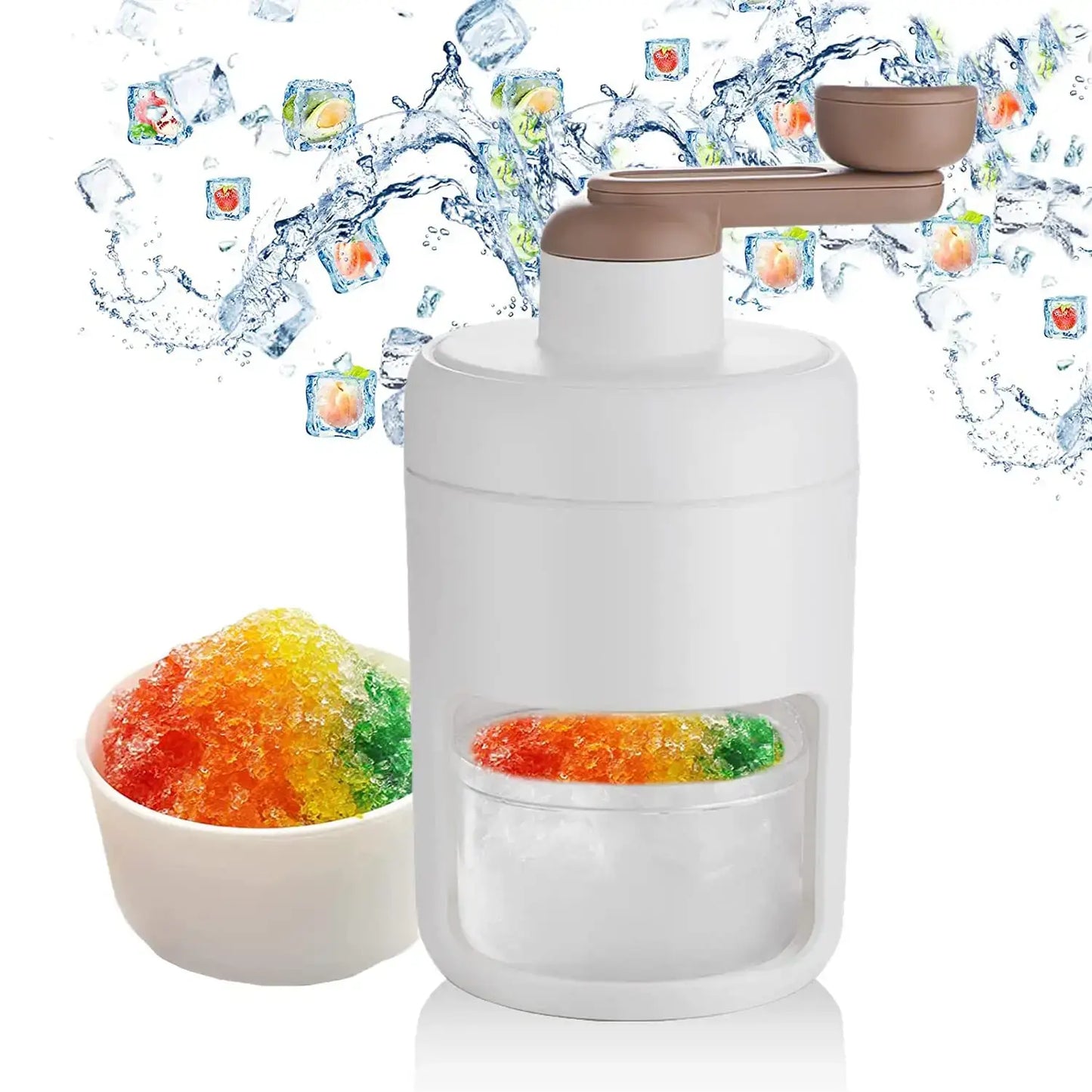 Premium Ice Crusher Machine for Home | Manual Ice Shaver with Ice Cube Trays
