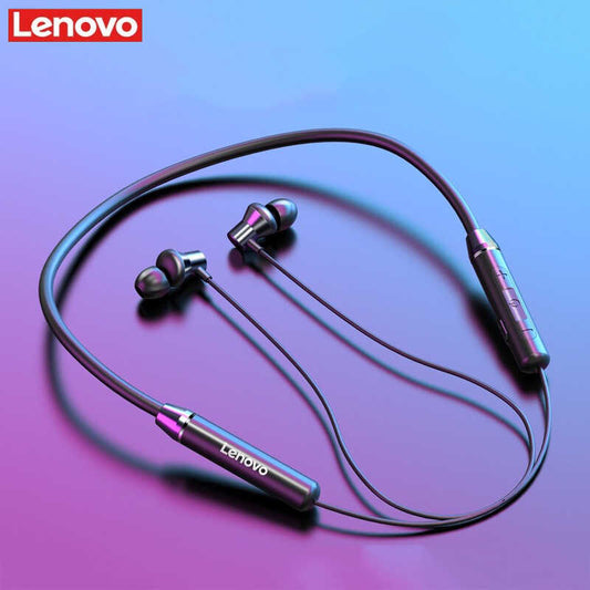 Lenovo HE05X Neckband Wireless Headphones – Bluetooth 5.0, IPX5 Waterproof, 10mm Drivers