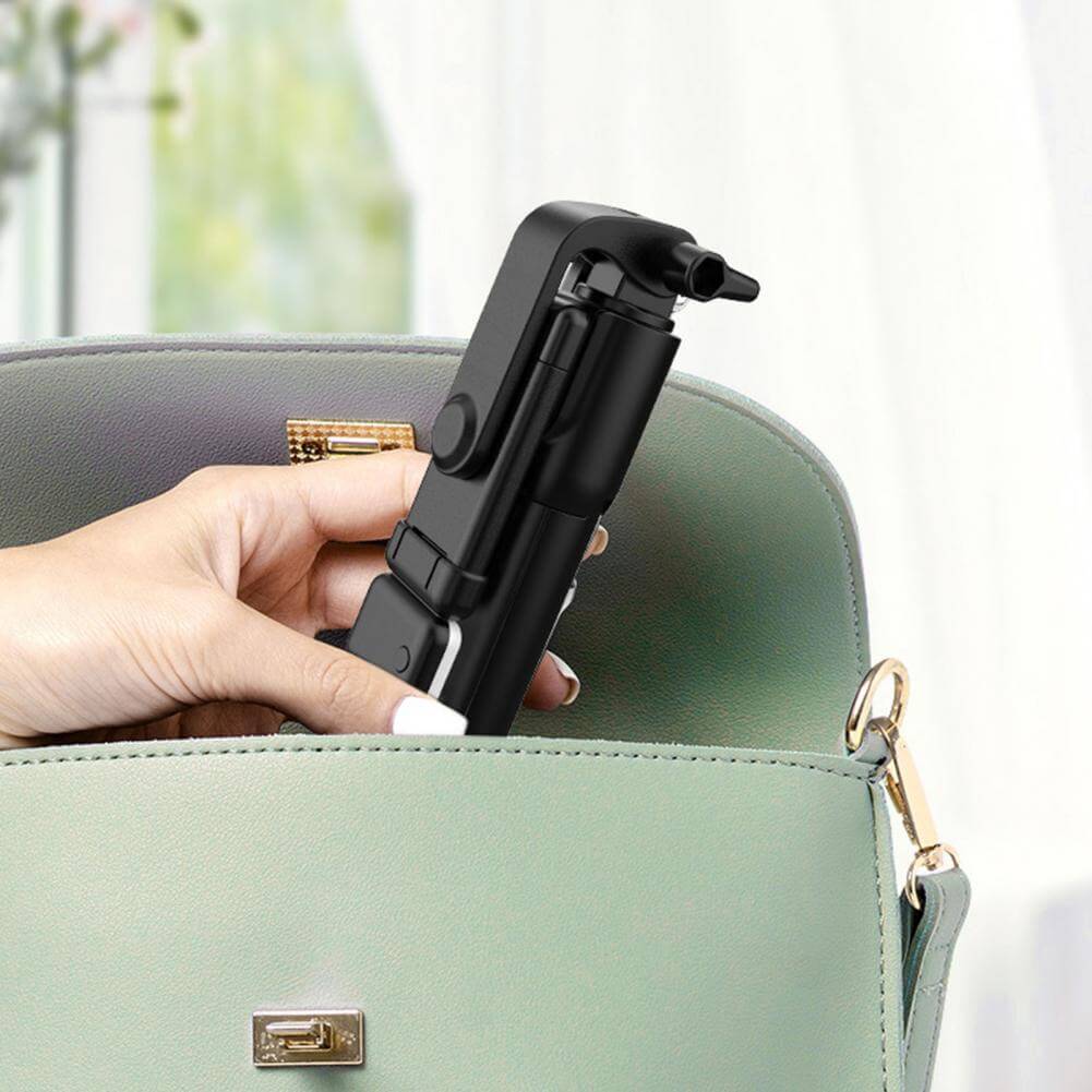 4-in-1 Wireless Selfie Stick Tripod with Bluetooth Remote, LED Ring Light, Foldable 70CM Mobile Holder