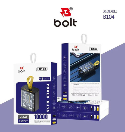 Bolt ‘B104' 10000mAh power bank charging light available in sight
