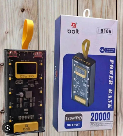 Bolt B105 Power Bank 20000mAh – 120W PD Super Fast Charging Portable Battery
